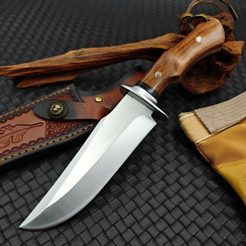 Edc Pocket Carry Fixed Blade - Heavyduty High Hardness 9CR18MOV Red Pear
