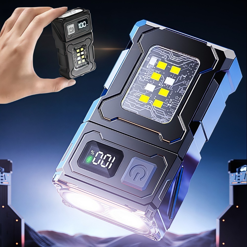 Keychain Flashlight - Rechargeable Mini LED Flashlight Magnetic Clip-On