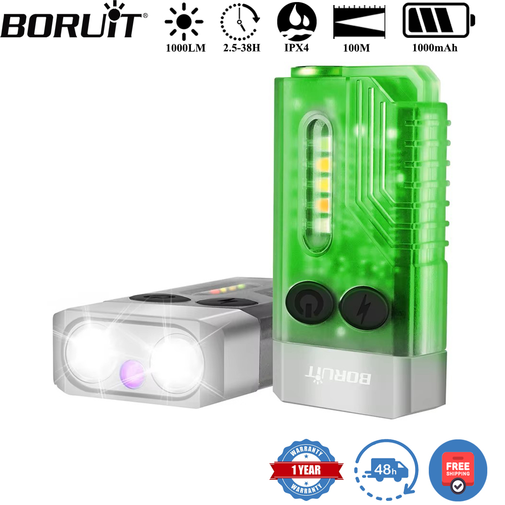 Keychain Flashlight - BORUiT V10 Keychain UV LED EDC