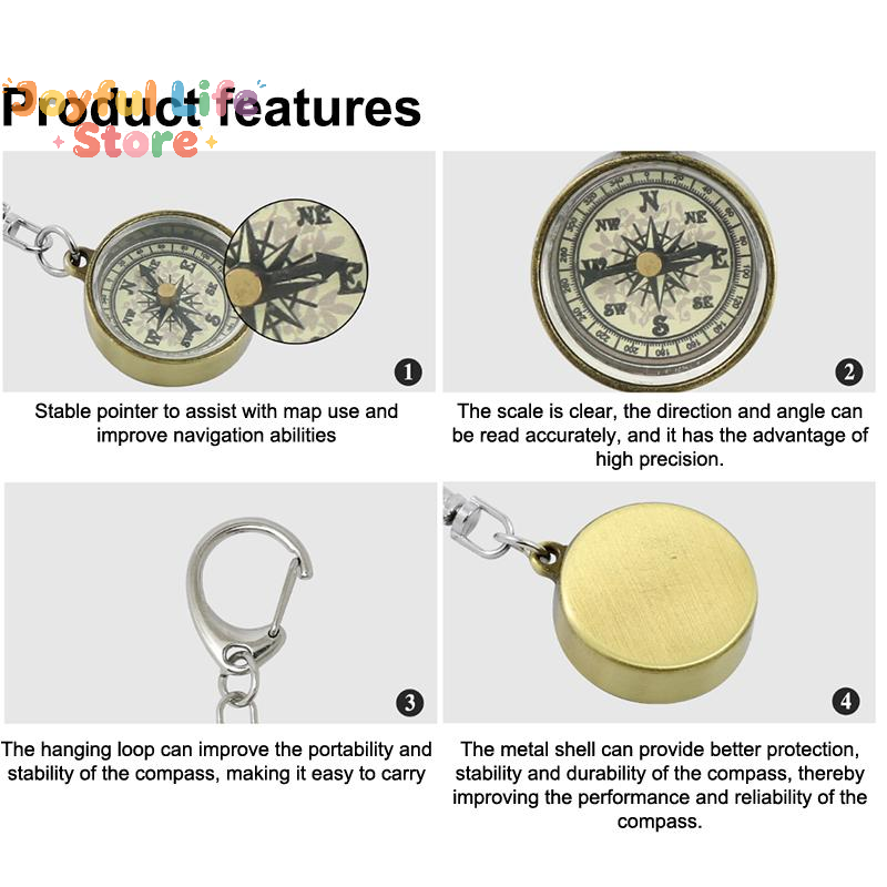 Compass Keychain Mini - Hot Sale Climbing Equipment Keychain Vintage
