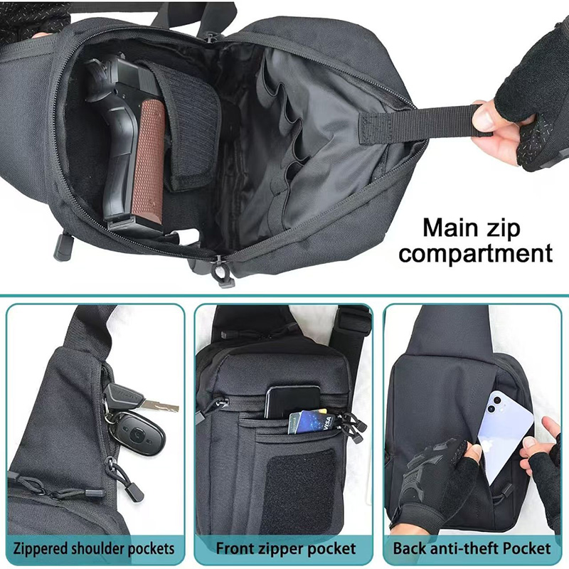 Tactical Pistol Gun Bag Concea - Edc Concealed Carry Sling Bag ulasan dan harga