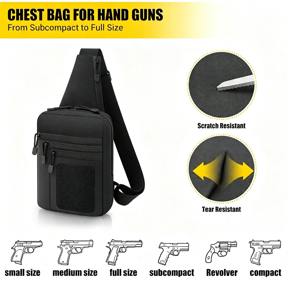 Concealed Carry Chest Gun Bag  - Edc Pistol Carry Bag ulasan dan harga