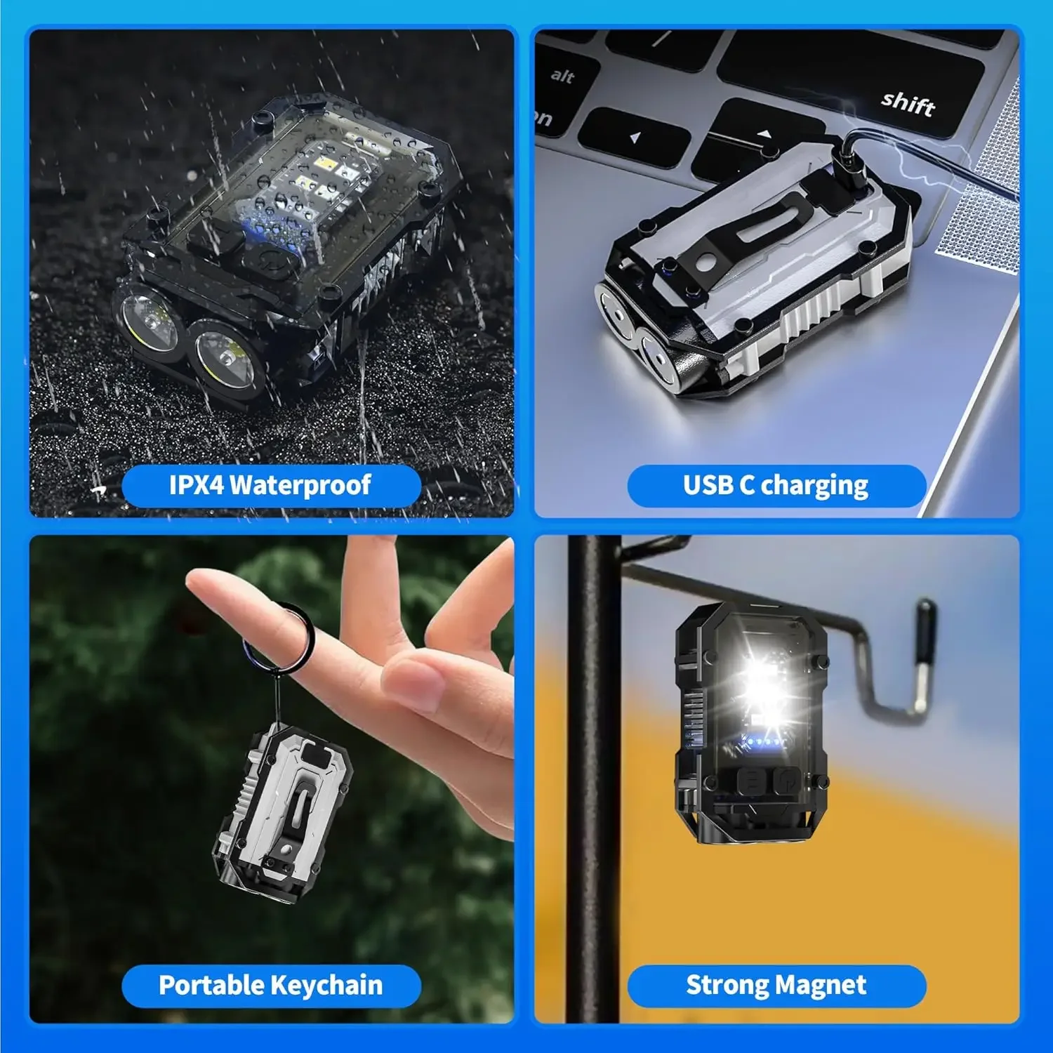 Clip-On Flashlight Rechargeabl - Keychain Flashlight ulasan dan harga