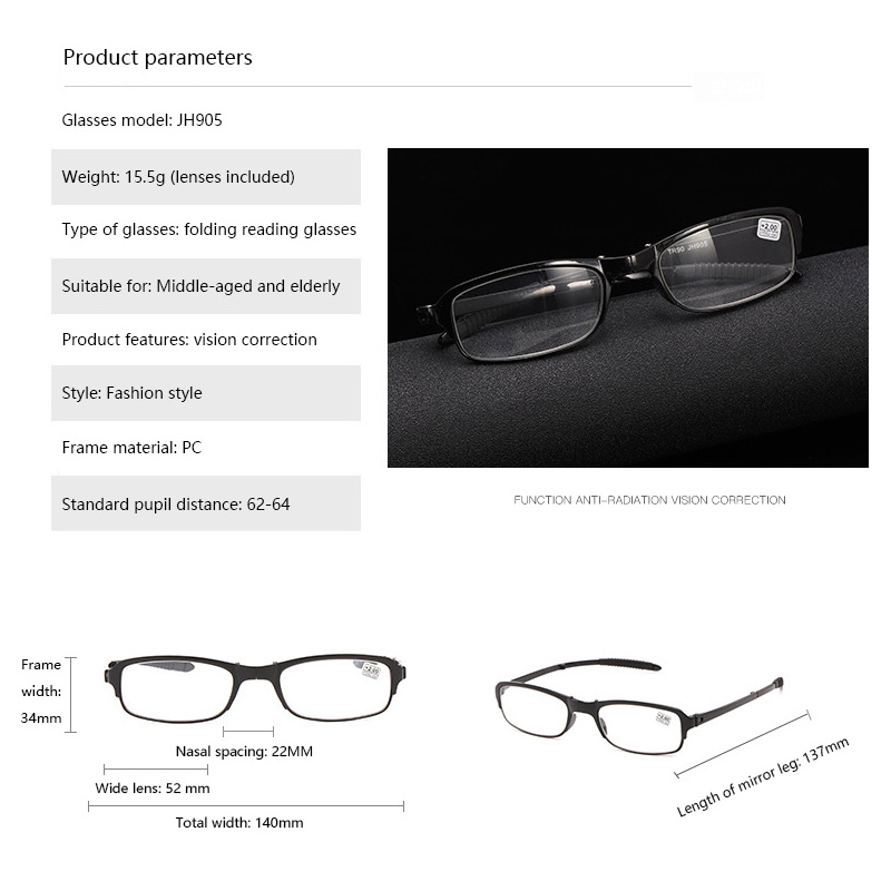 Design Reading Glasses Men Wom - Wallet Slim Titanium ulasan dan harga