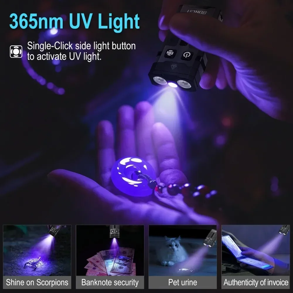 BORUiT EV20 1100LM EDC UV Keyc - Keychain Flashlight ulasan dan harga