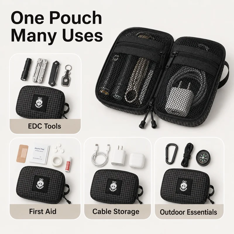 EDC Grid Fabric Organizer Pouc - Edc Carry Pocket Pouch ulasan dan harga