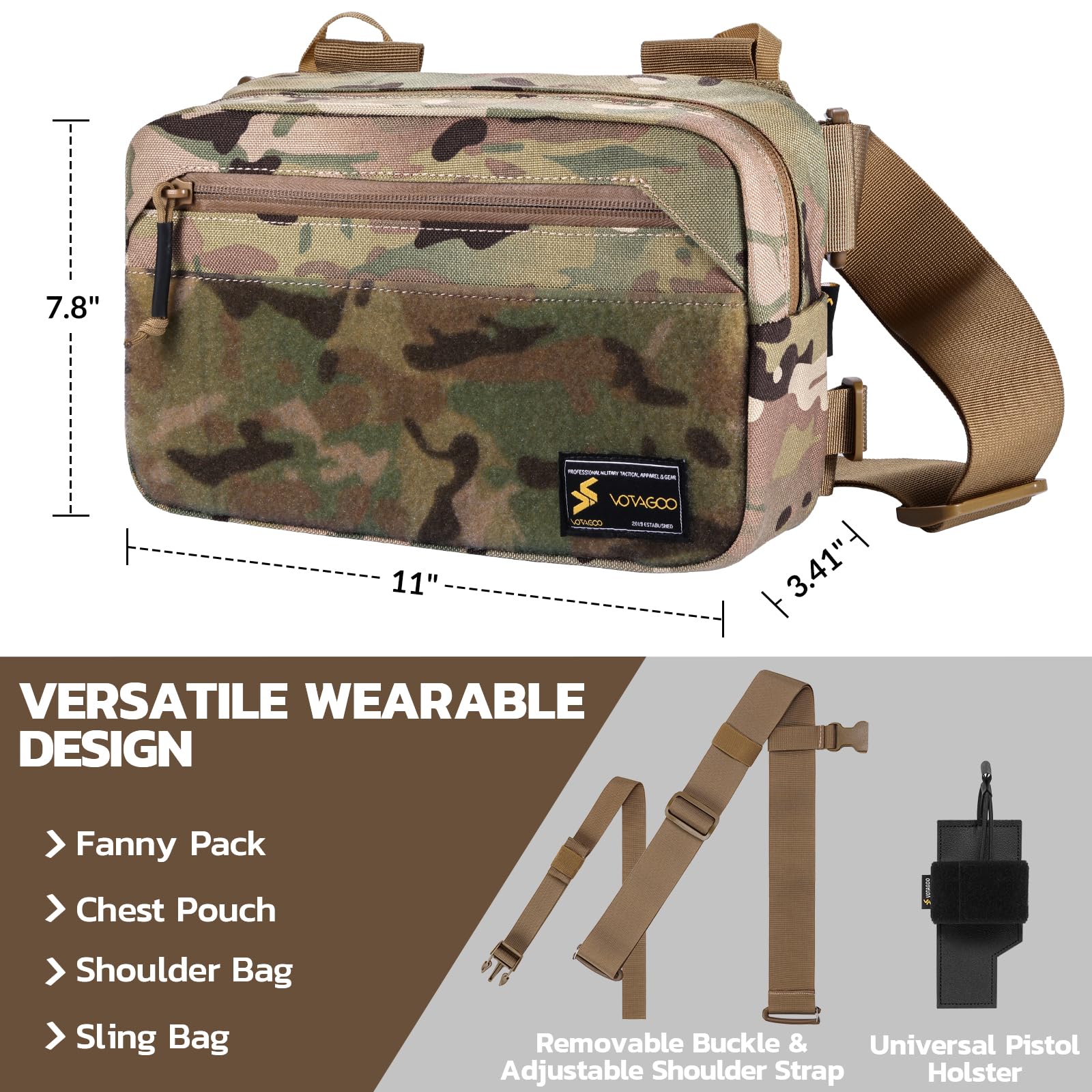 Tactical Fanny Pack, Concealed - Edc Concealed Carry Sling Bag ulasan dan harga
