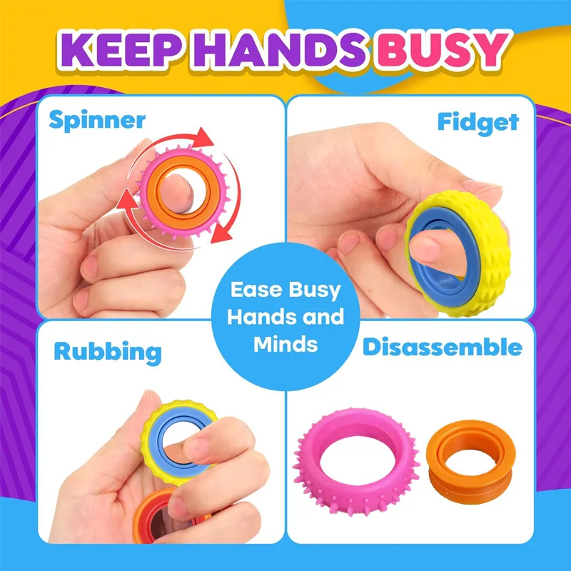 6PCS Sensory Toys Fidget Rings - Fidget Spinner Bearing ulasan dan harga