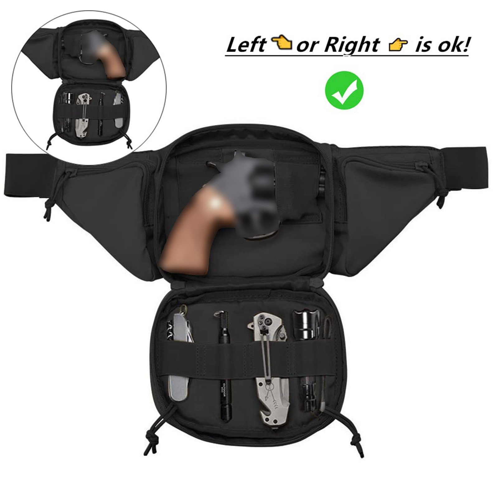 Tactical Fanny Pack Gun Holste - Edc Pistol Carry Bag ulasan dan harga
