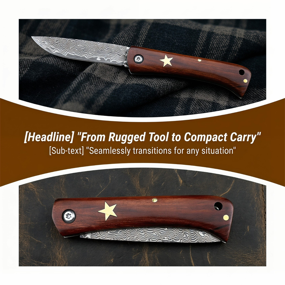 Compact Outdoor Survival Damas - Edc Fixed Blade Deep Carry ulasan dan harga
