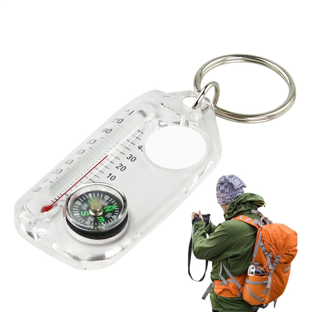 Portable 3-in-1 Function Mini  - Compass Keychain Mini ulasan dan harga