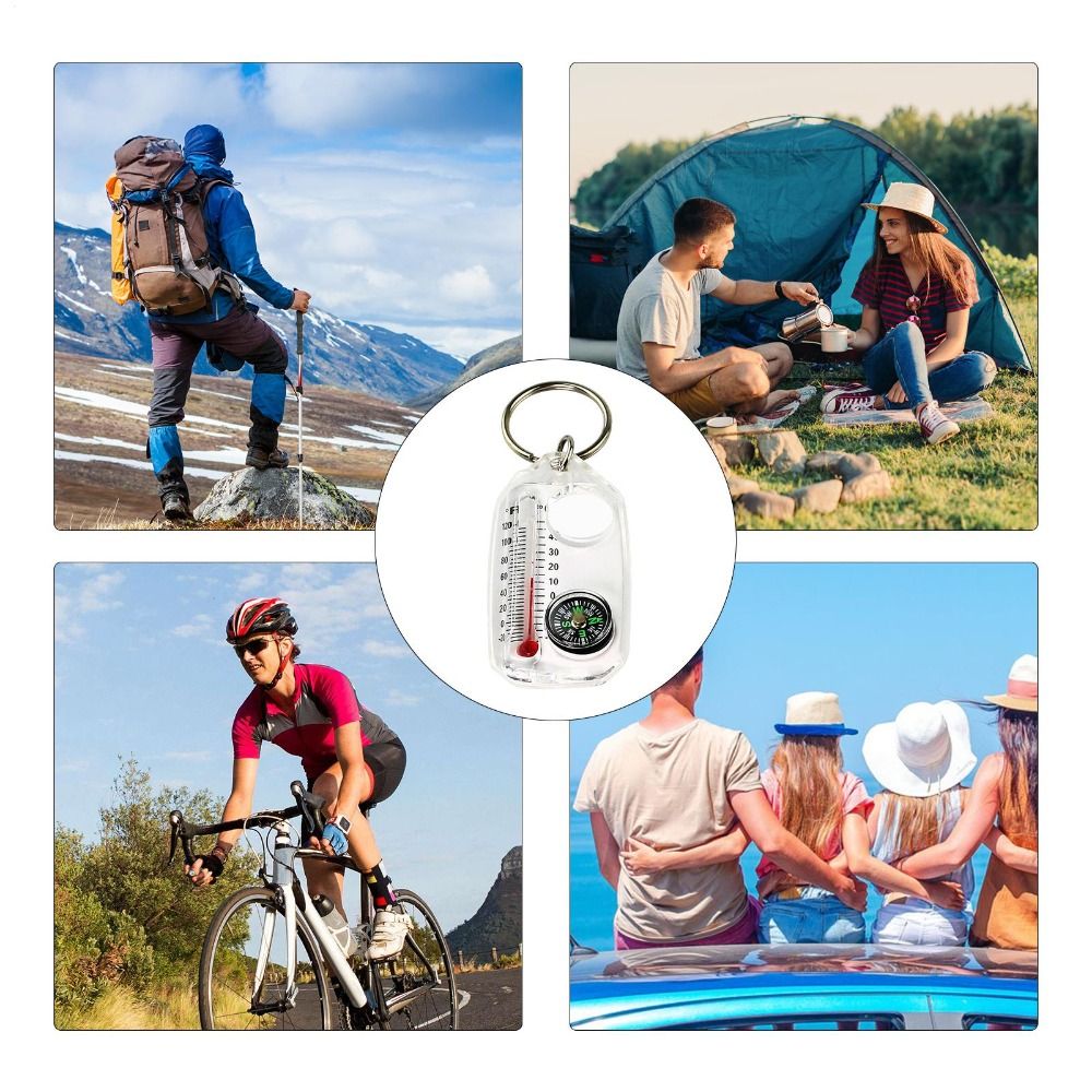 Portable 3-in-1 Function Mini  - Compass Keychain Mini ulasan dan harga