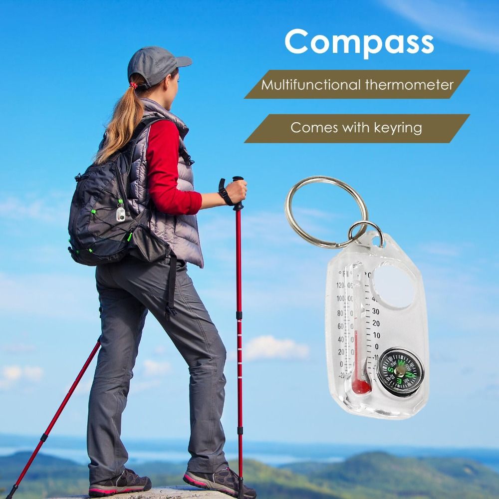 Portable 3-in-1 Function Mini  - Compass Keychain Mini ulasan dan harga